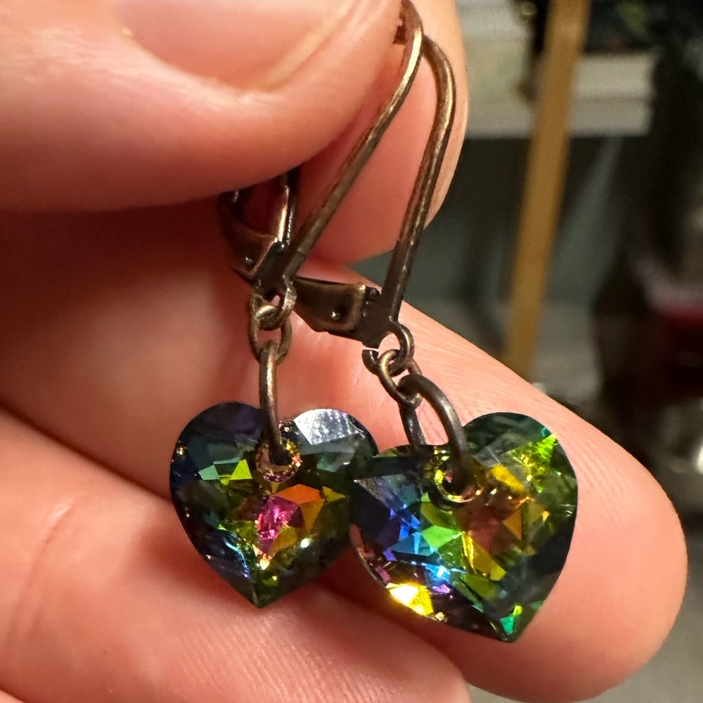 Petite Sparkling Heart Earrings